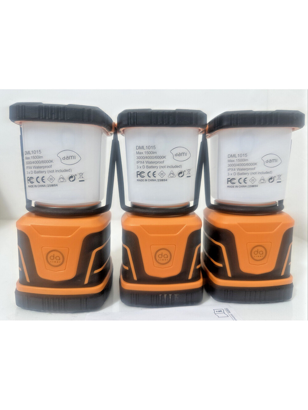 DAMI DML1015 LED Camping Lanterns 1500LM 3 Pack Waterproof Emergency Light Lot